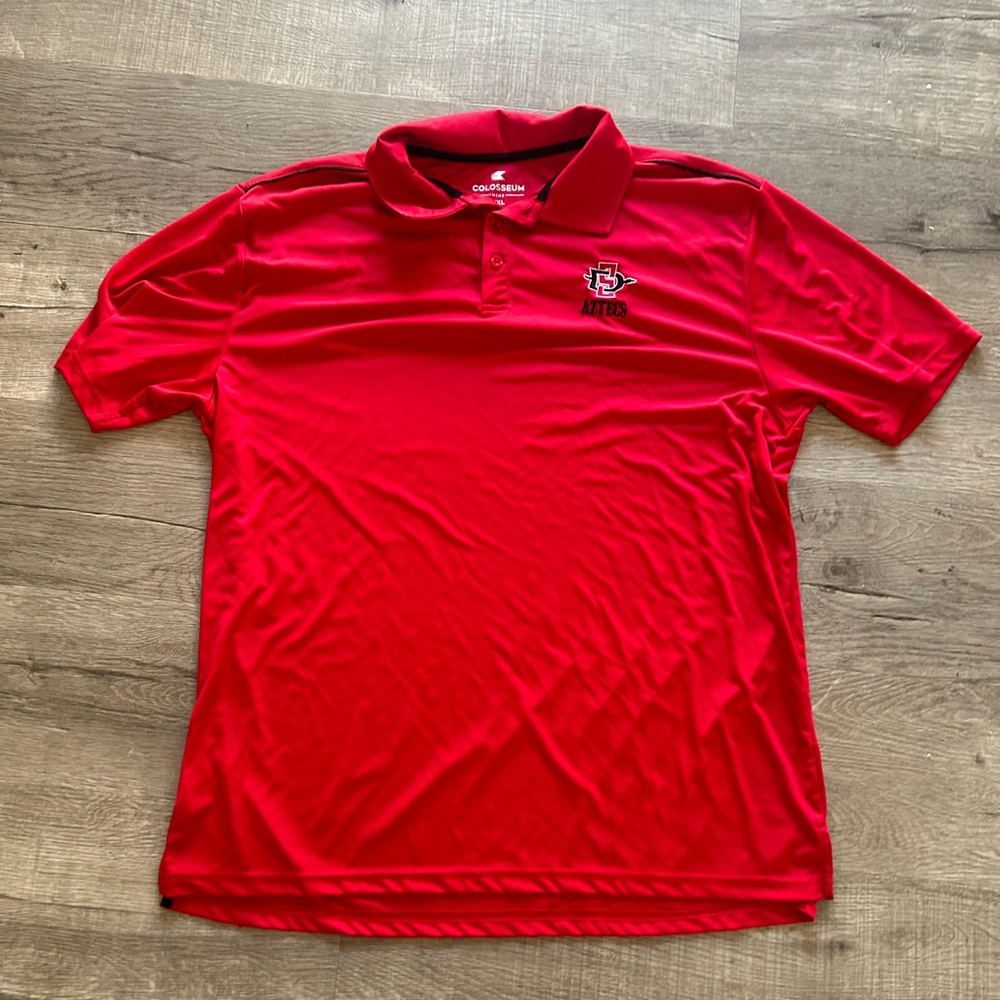 SDSU sport polo red and black Aztecs